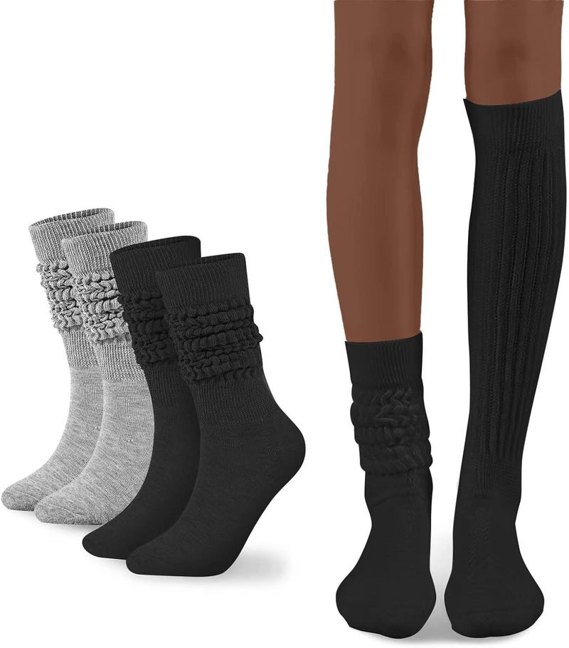 Flydo Store Womens Slouch Sock Scrunch Socks Soft Long Boot Socks for Women Stacked High Sock 2-3 PACK - Image 1